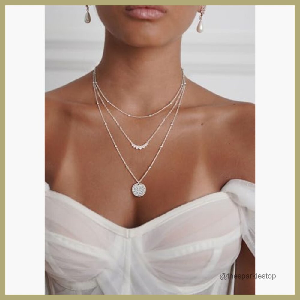 Gold Plated Layered Necklaces Set, Stackable Chok… - image 2